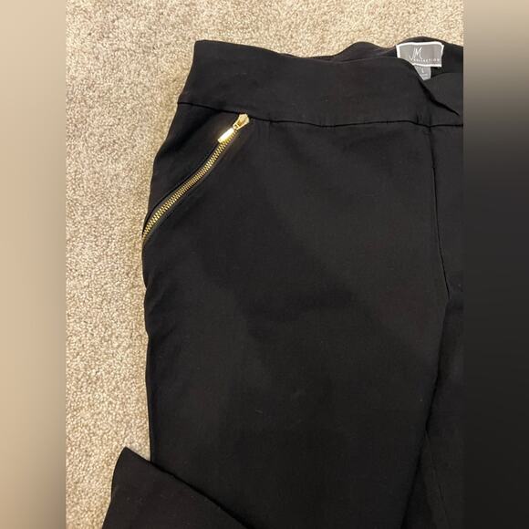 JM Collection Women Size Large Black Slim Leg Tummy Control Pants Zip Up Large - Picture 8 of 10